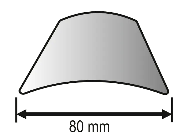 F80, 80 mm-es alumínium zsaluzia lamella